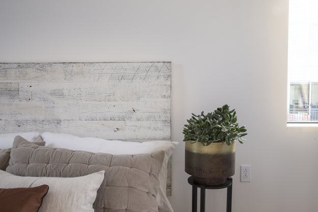 Reclaimed Weathered Wood White Stikit Headboard