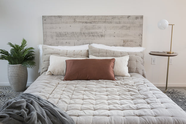 Reclaimed Weathered Wood Gray Stikit Headboard