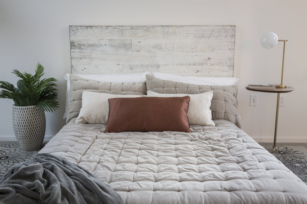 Reclaimed Weathered Wood White Stikit Headboard